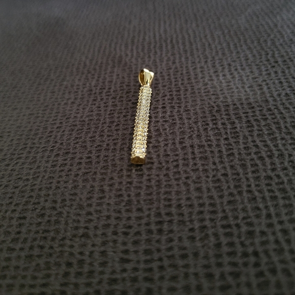 Vertical↕️ Bar Pendant with Pave Crystals💎 - Picture 10 of 15